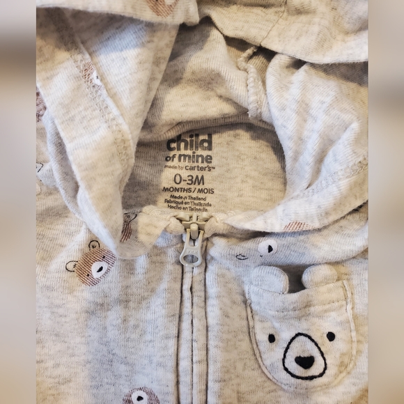 Cute Bear Print Baby Hoodie - Picture 2 of 3